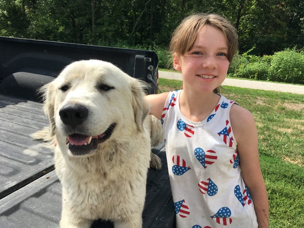 Girl and a dog