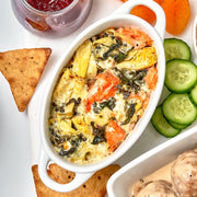 Spinach, artichoke and salmon dip